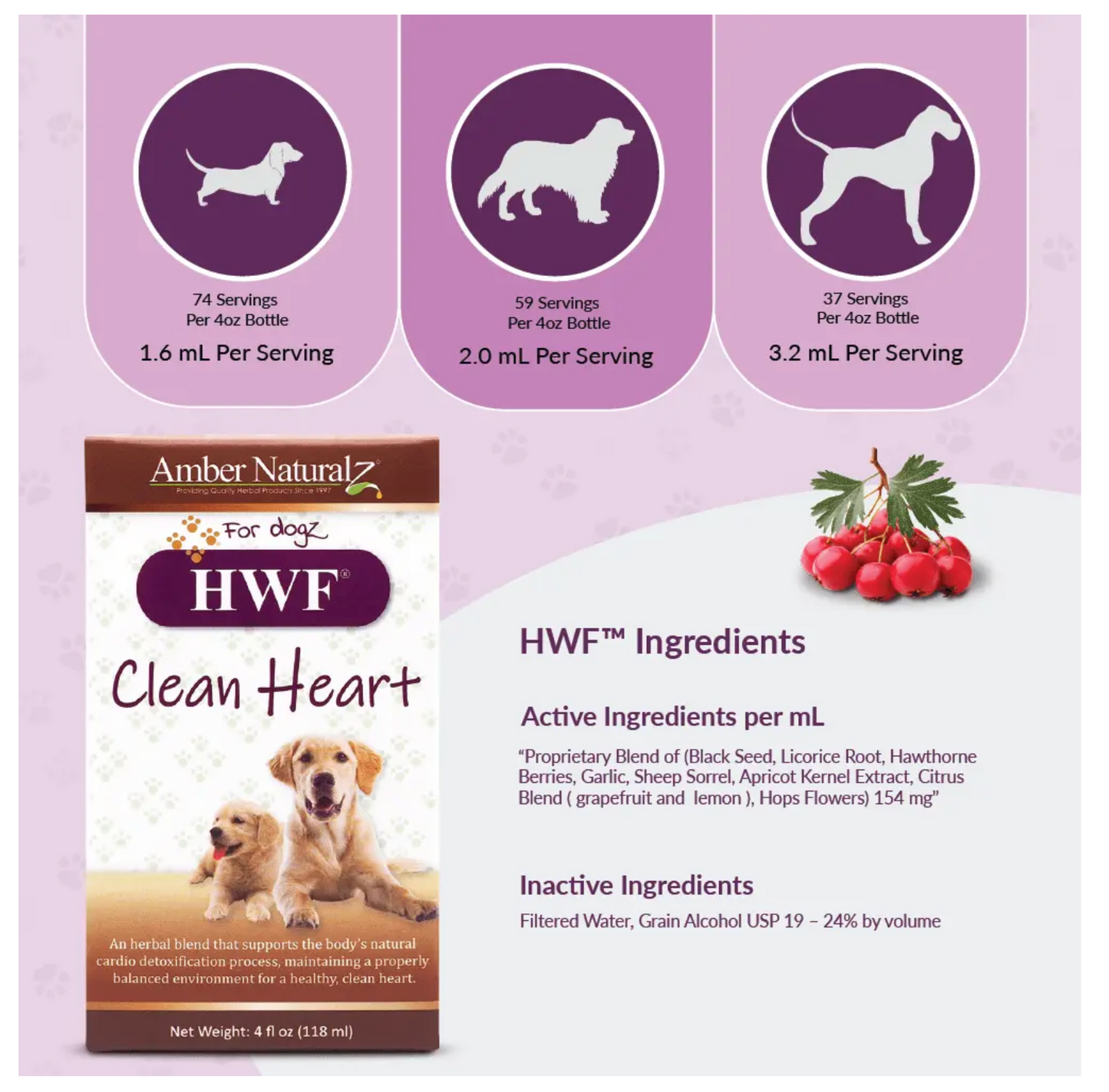 HWF For Dogs 16oz - Maintain cardiovascular health by supporting the body’s normal detoxification process of foreign substances due to environmental stressors.