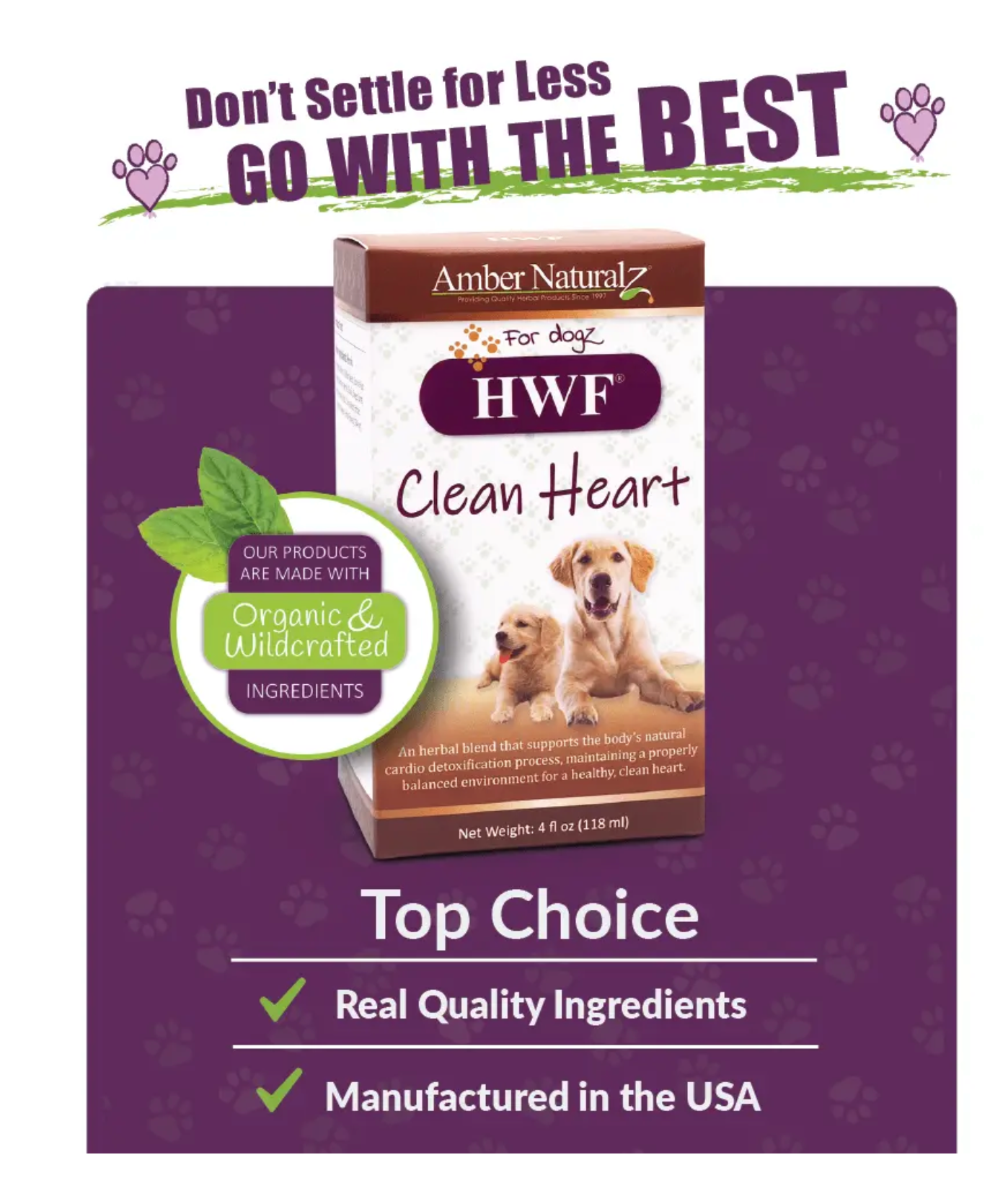 HWF For Dogs 16oz - Maintain cardiovascular health by supporting the body’s normal detoxification process of foreign substances due to environmental stressors.